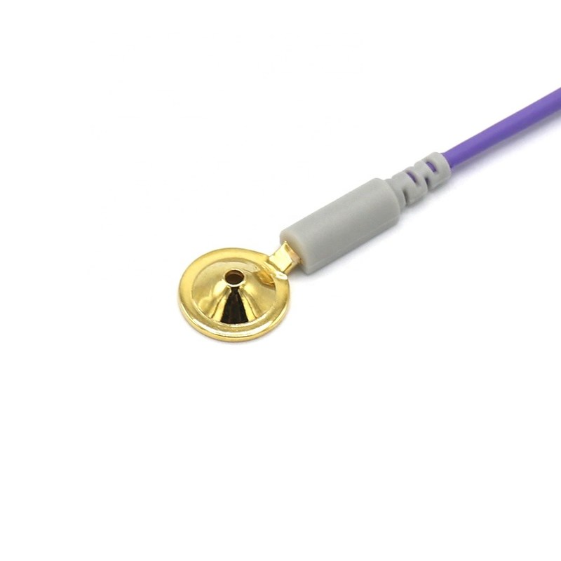 10 سرب دیگر لوازم جانبی مانیتور بیمار کابل EEG Dia 1.5mm با فنجان طلایی