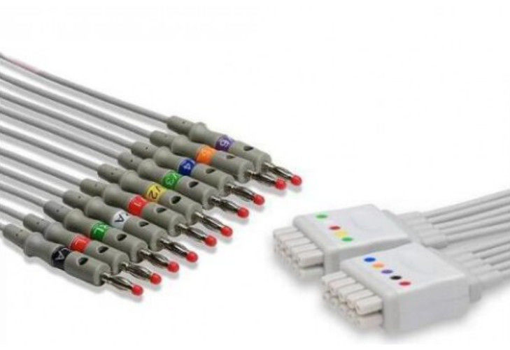 GE مارکت کابل EKG 10 لید رنگ خاکستری سازگار پایدار
