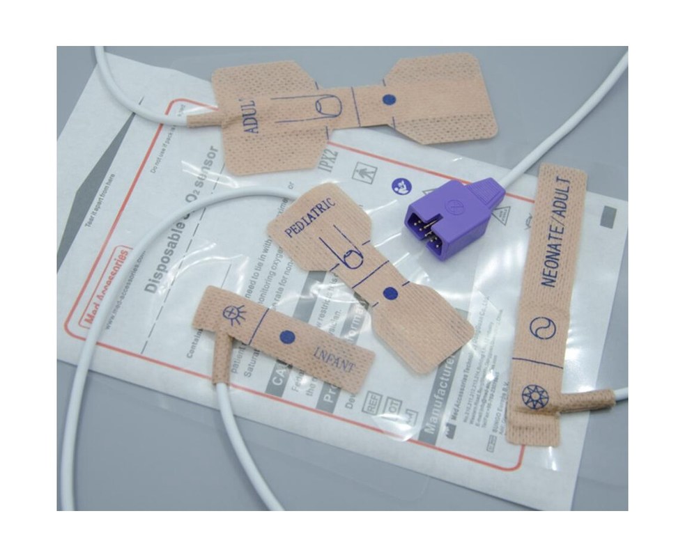 حسگر اسپو2 کودکانه نلکور قابل حمل حسگر اکسی متر یکبار مصرف غیر سمی