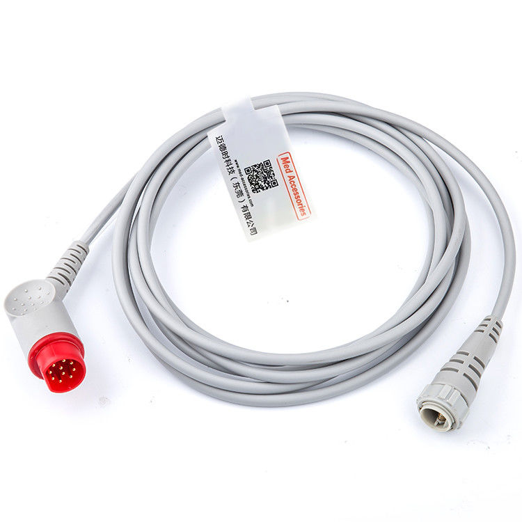کابل آداپتور IBP قابل حمل TPU سازگار Mindray به MR 12 Pin IBP Transducer
