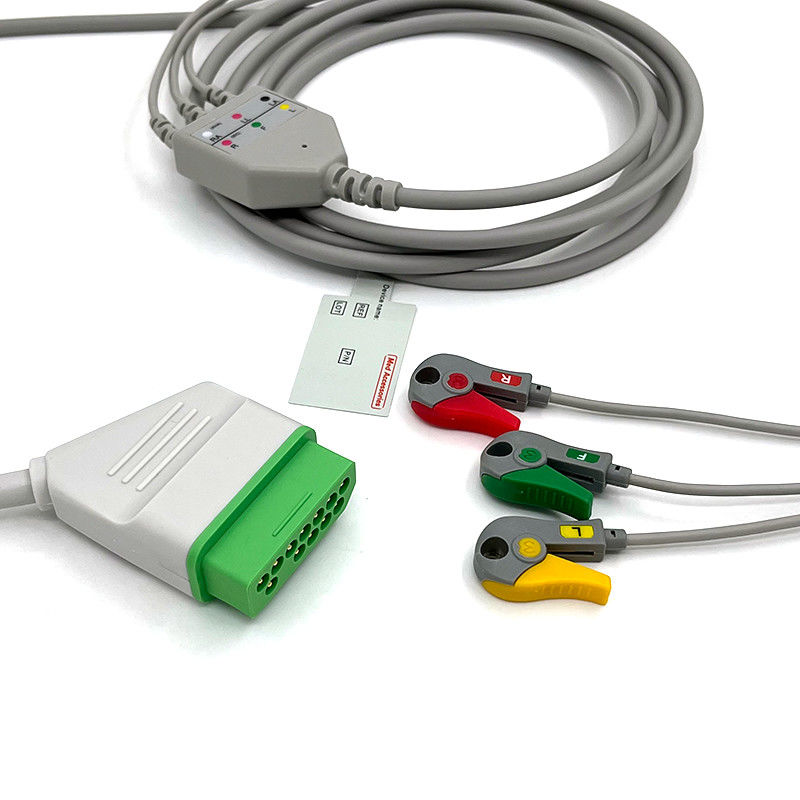نهيون کوهن 12پين ECG مانيتور کابل خاکستري رنگ لاتکس آزاد چند وظيفه