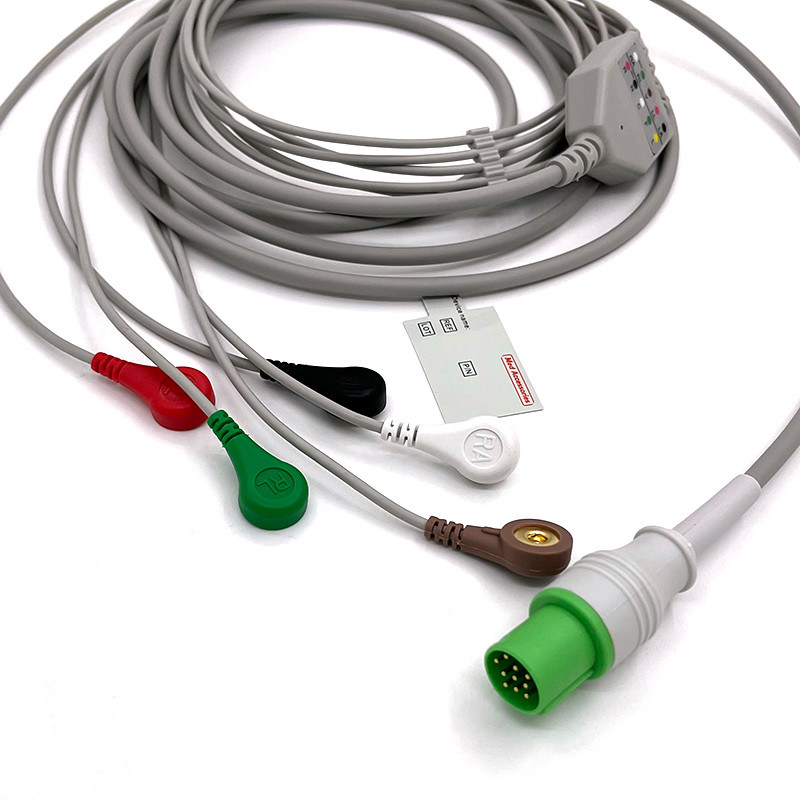 GE Helige 10 Pin ECG 5lead ECG Med لوازم جانبی کابل مانیتور EKG پزشکی چند منظوره 0.9m اندازه