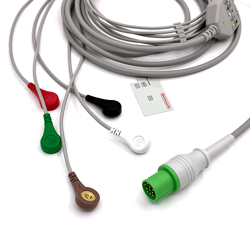 GE Helige 10 Pin ECG 5lead ECG Med لوازم جانبی کابل مانیتور EKG پزشکی چند منظوره 0.9m اندازه