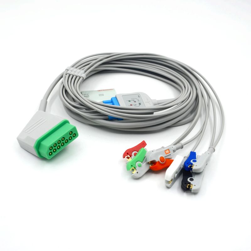 با هم سازنده Nihon Kohden 12 Pin 6 Leads کابل مانیتور EKG برای لوازم پزشکی