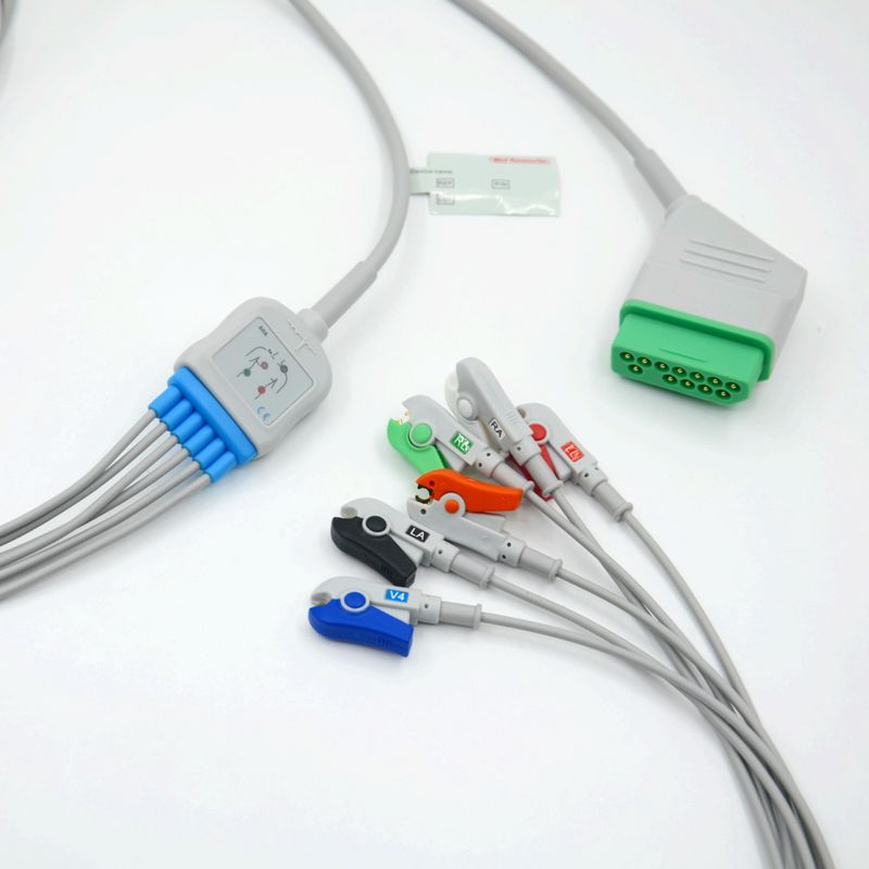 با هم سازنده Nihon Kohden 12 Pin 6 Leads کابل مانیتور EKG برای لوازم پزشکی
