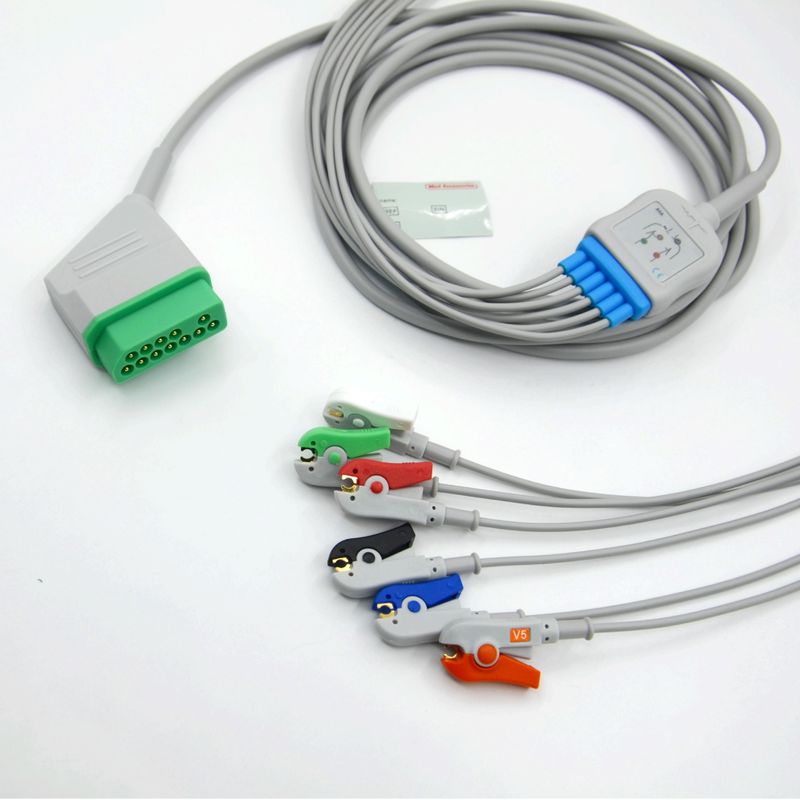 با هم سازنده Nihon Kohden 12 Pin 6 Leads کابل مانیتور EKG برای لوازم پزشکی