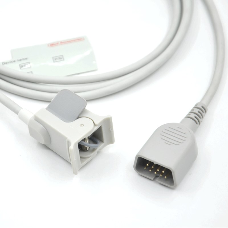 تولید کننده لوازم جانبی مانیتور انگشت کودکان سازگار با Nihon kohden 9pin Reusable SpO2 Sensor