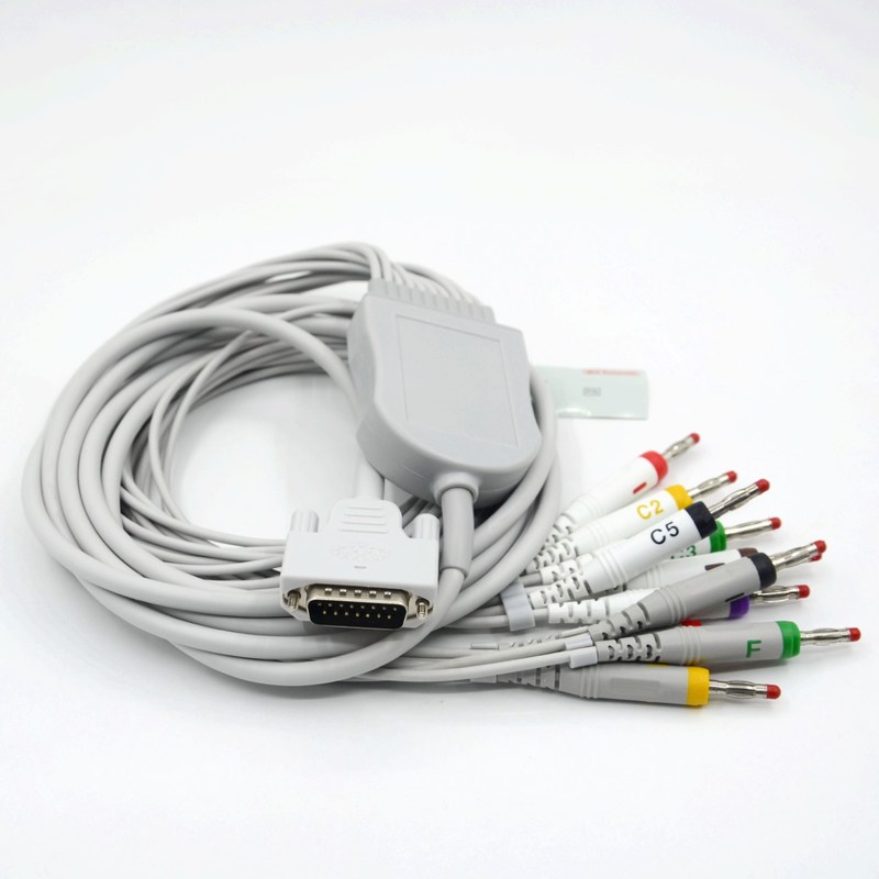 با هم سازنده Nihon Kohden 10 ليد کابل EKG برای مانیتور بیمار