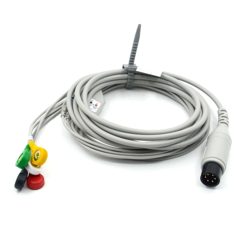 سازگاری AAMI سازگاری 5 سرب کابل ECG IEC Snap برای لوازم جانبی پزشکی