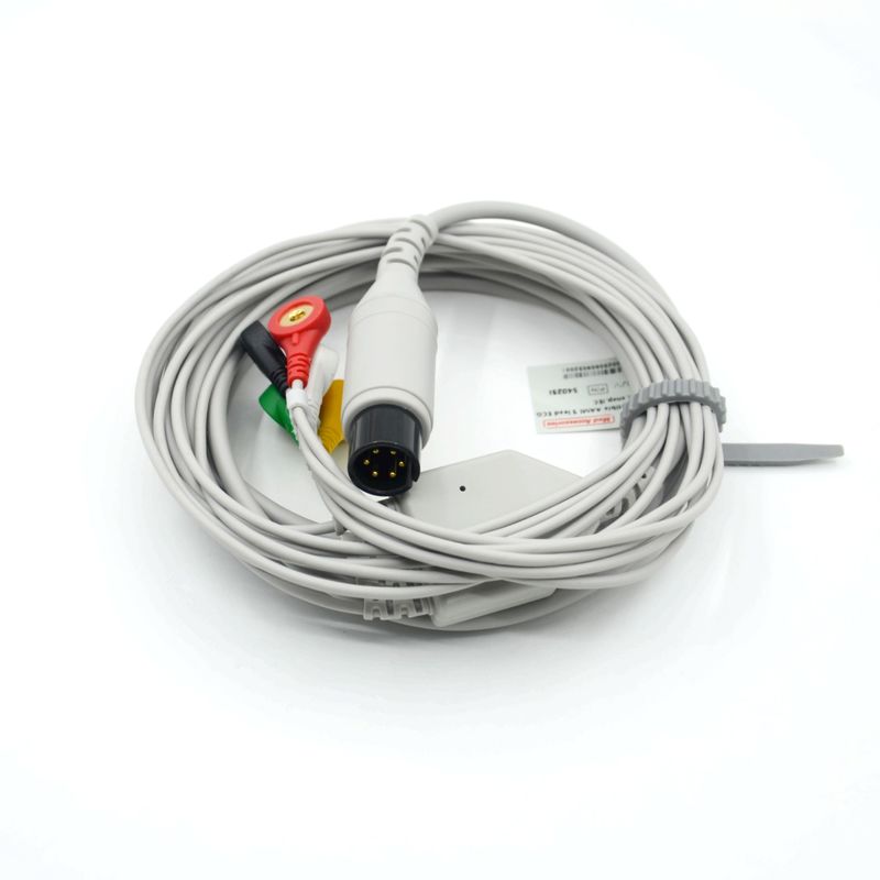 سازگاری AAMI سازگاری 5 سرب کابل ECG IEC Snap برای لوازم جانبی پزشکی