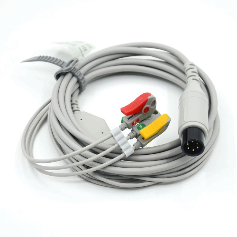 سازگاری AAMI سازگاری 3 سرب کابل ECG IEC Grabber برای لوازم جانبی پزشکی