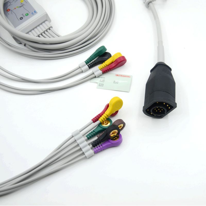 کابل و سیم های سازگار Zoll 10 Leads Snap Type IEC Standard EKG