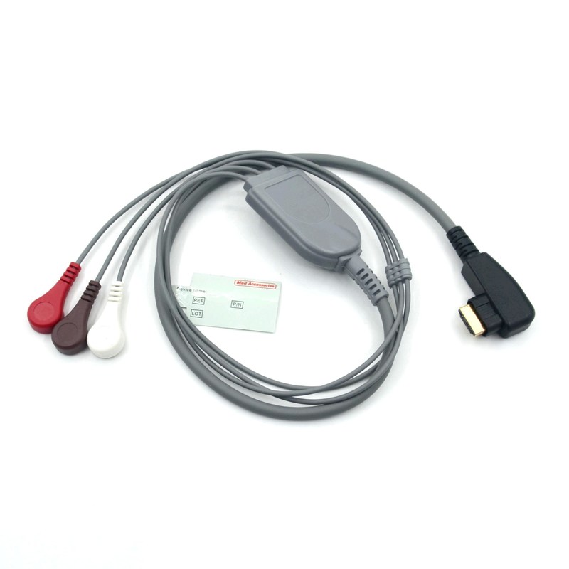 تولید حرفه ای پزشکی DMS ECG کابل هولتر پروب 3Leads Snap AHA/IEC برای DMS300