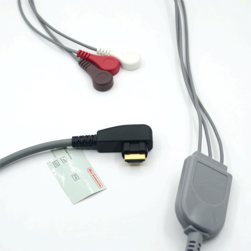 تولید حرفه ای پزشکی DMS ECG کابل هولتر پروب 3Leads Snap AHA/IEC برای DMS300