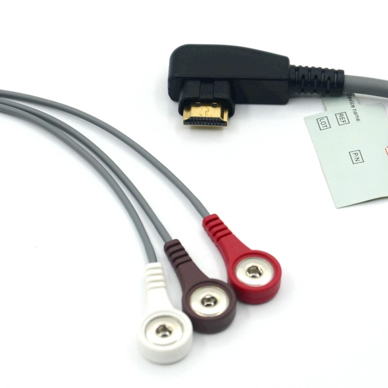 تولید حرفه ای پزشکی DMS ECG کابل هولتر پروب 3Leads Snap AHA/IEC برای DMS300