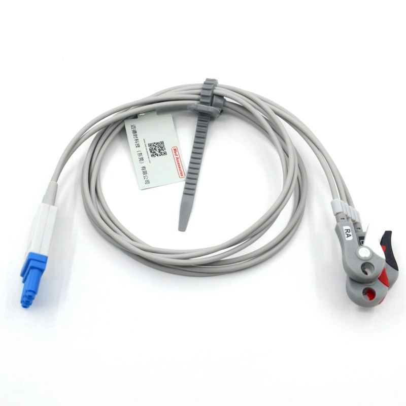 کابل‌های ECG 3 لید سازگار با فیلیپس با سیم‌های گیره رنگ AHA CE&ISO13485