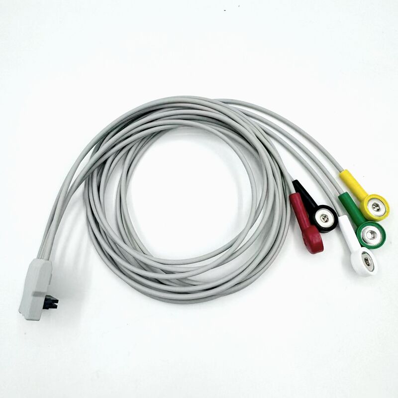 لوازم جانبی پزشکی با کیفیت بالا سیلیکون تشخیصی گواهی RoHS IEC رنگ 5 سرب گیرنده EKG کابل EKG سازگار BLT