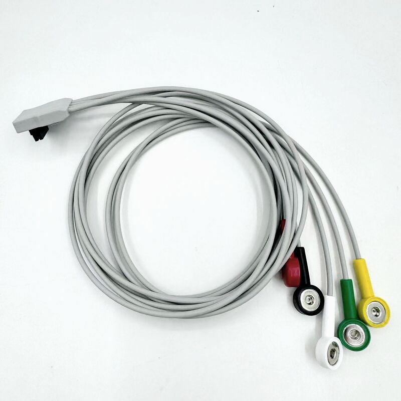 لوازم جانبی پزشکی با کیفیت بالا سیلیکون تشخیصی گواهی RoHS IEC رنگ 5 سرب گیرنده EKG کابل EKG سازگار BLT