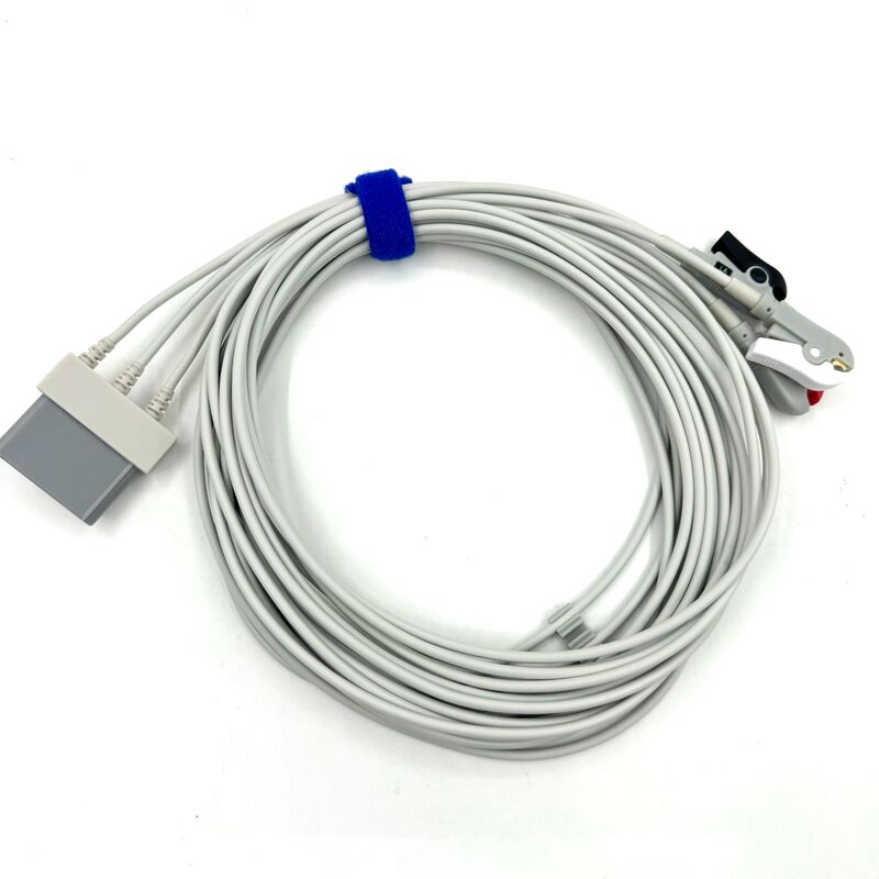لوازم جانبی Med با کیفیت بالا با گواهینامه RoHS سیلیکون تشخیصی IEC رنگ 3-Lead Grabber ECG Cable Leadwire