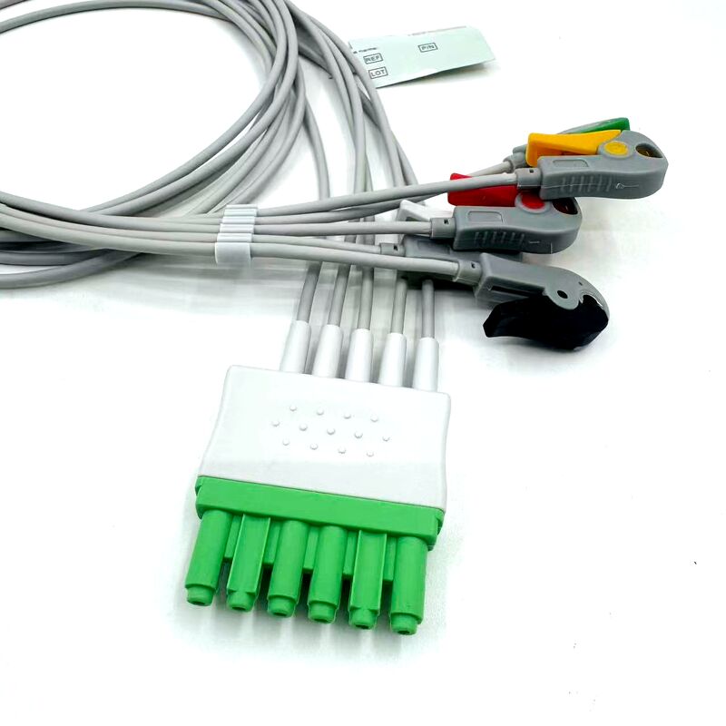 لوازم جانبی پزشکی با کیفیت بالا IEC رنگ مدل RoHS گواهی 5-Lead Grabber EKG ECG Leadwire برای بیمار پزشکی