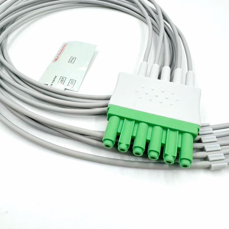لوازم جانبی پزشکی با کیفیت بالا IEC رنگ مدل RoHS گواهی 5-Lead Grabber EKG ECG Leadwire برای بیمار پزشکی