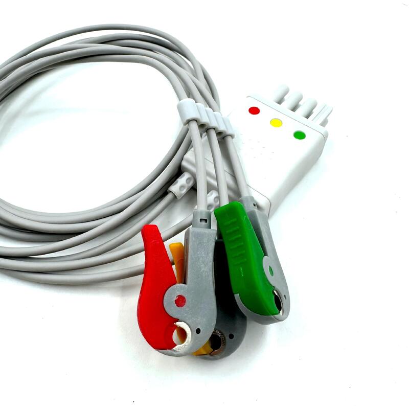 لوازم جانبی Med با کیفیت بالا IEC Color Model RoHS دارای گواهینامه 3-Lead Grabber ECG Leadwire Nihon Kohden سازگار