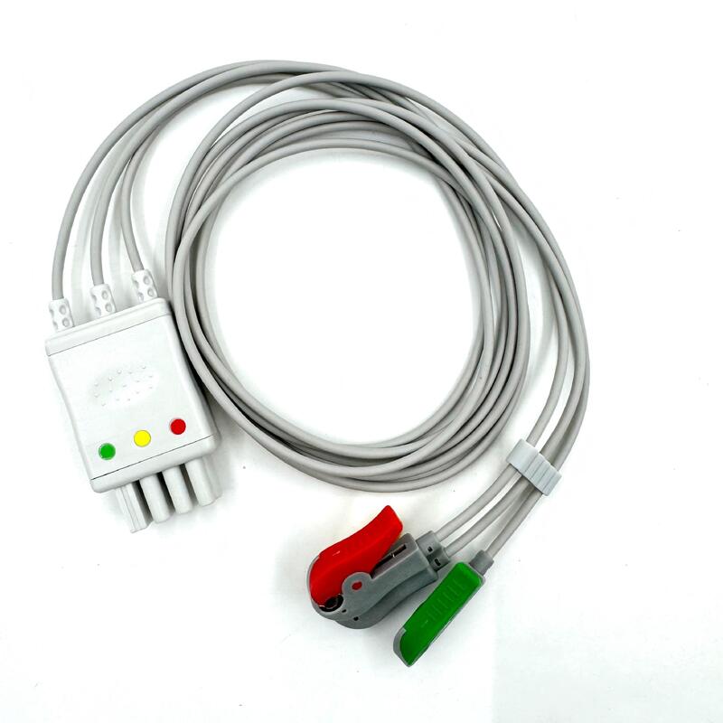 لوازم جانبی Med با کیفیت بالا IEC Color Model RoHS دارای گواهینامه 3-Lead Grabber ECG Leadwire Nihon Kohden سازگار