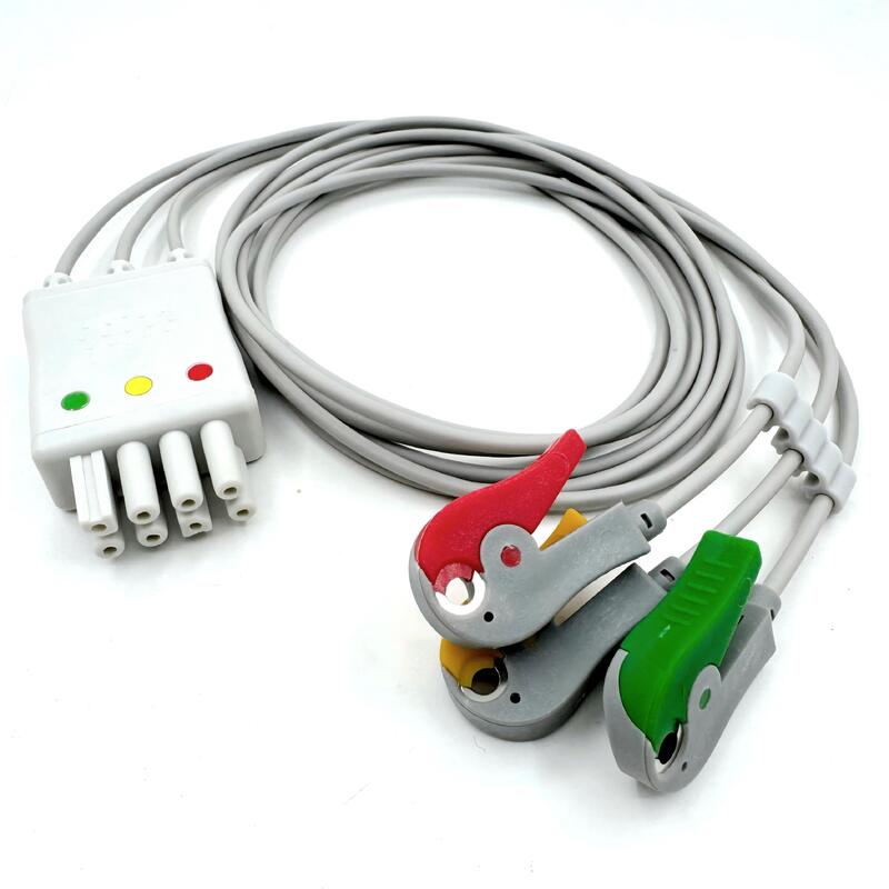 لوازم جانبی Med با کیفیت بالا IEC Color Model RoHS دارای گواهینامه 3-Lead Grabber ECG Leadwire Nihon Kohden سازگار