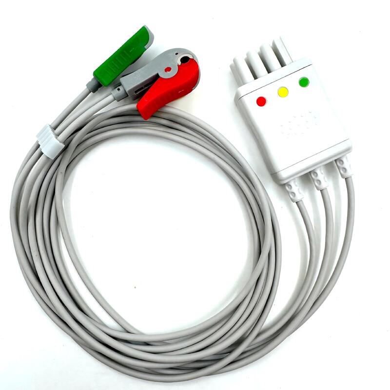 لوازم جانبی Med با کیفیت بالا IEC Color Model RoHS دارای گواهینامه 3-Lead Grabber ECG Leadwire Nihon Kohden سازگار