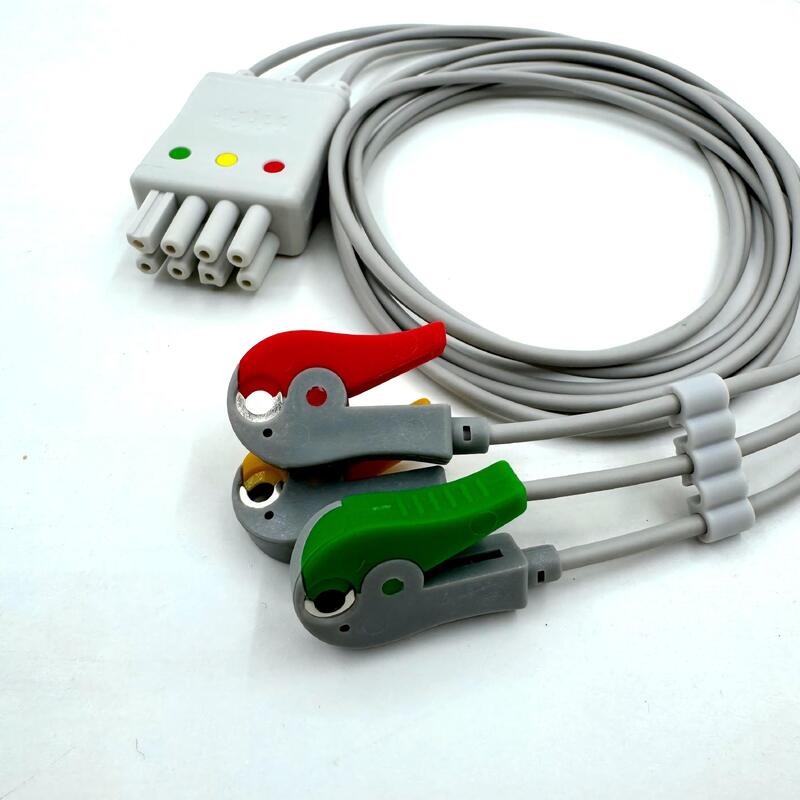 لوازم جانبی Med با کیفیت بالا IEC Color Model RoHS دارای گواهینامه 3-Lead Grabber ECG Leadwire Nihon Kohden سازگار